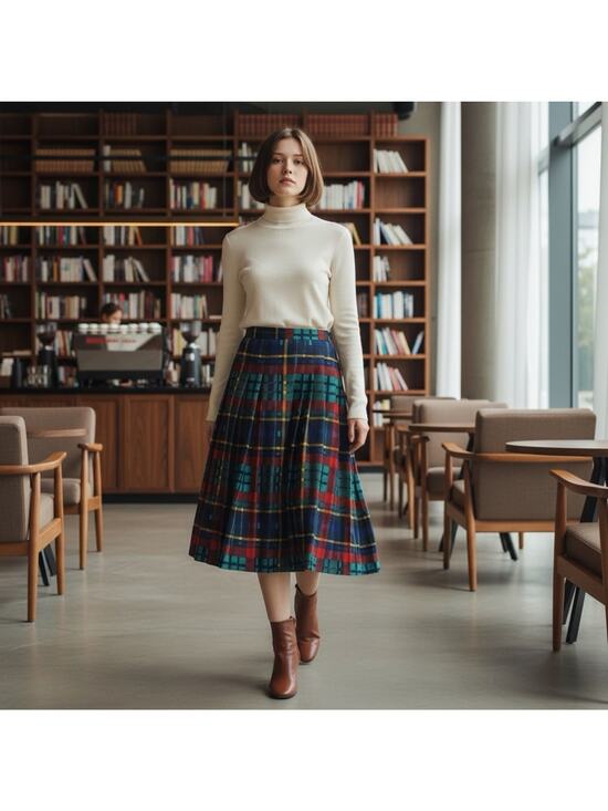 Kathryn Deene Dresses & Skirts - Vintage Kathryn Deene Plaid Midi Skirt Size 18/20 Colorful Pleated USA Style